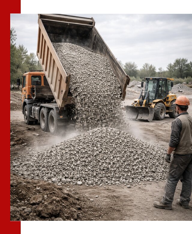 Доставка щебня в Назрани крупными и мелкими фракциями