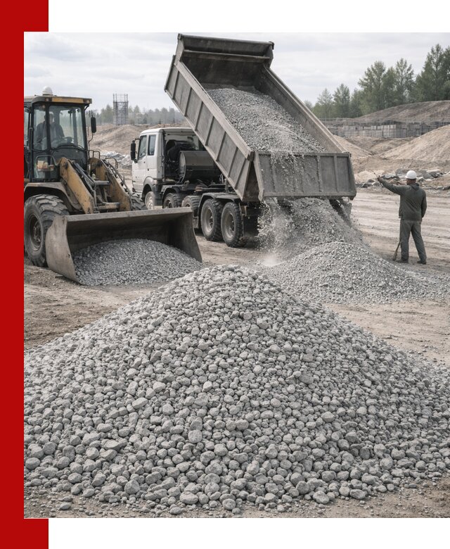 Доставка известнякового щебня фр. 5–20 в Назрани