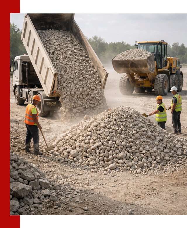 Доставка известнякового щебня фр. 40-70 в Назрани