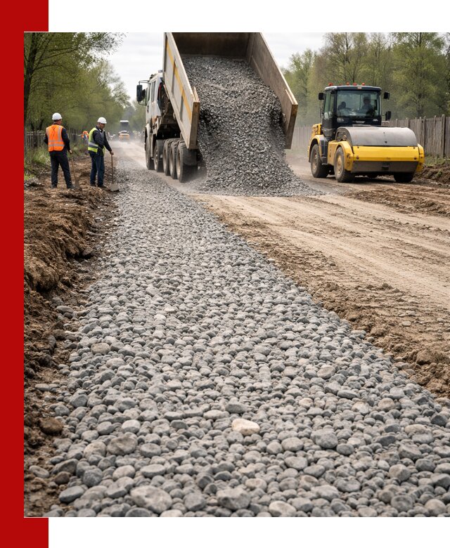Доставка щебня для отсыпки дорог в Назрани высокого качества