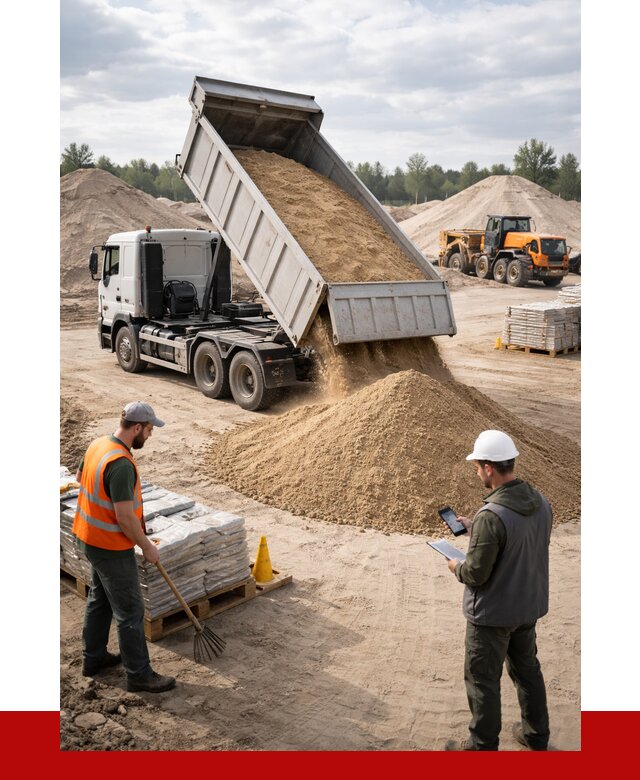 Карьерный песок с доставкой в Назрани от 3698 р. ПРОНЕРУДНзр