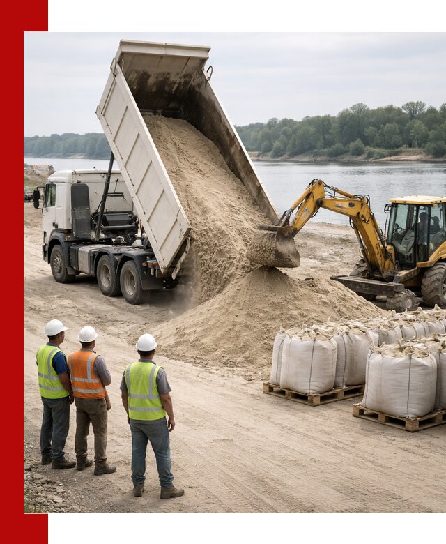 Доставка речного песка в Назрани самосвалами и погрузкой