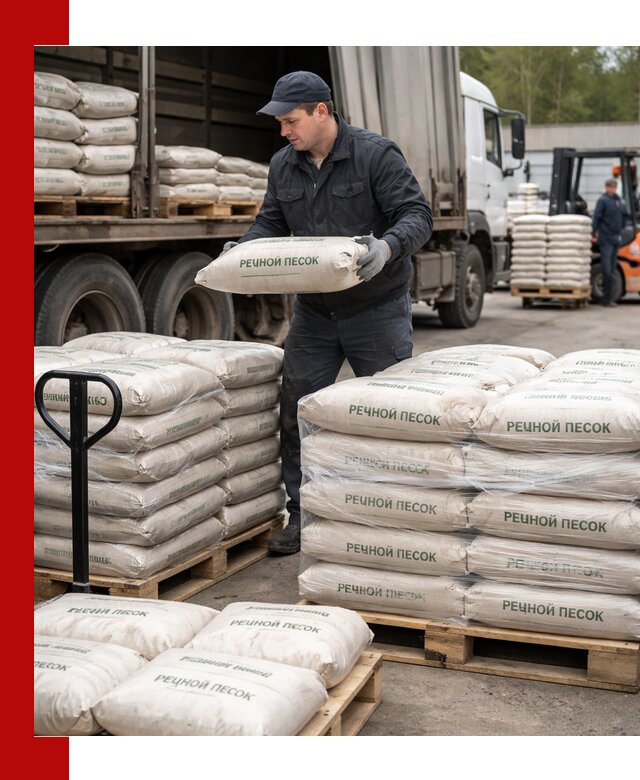 Речной песок в мешках с доставкой в Назрани