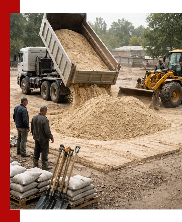 Доставка мытого песка в Назрани с самосвалами по выгодной цене