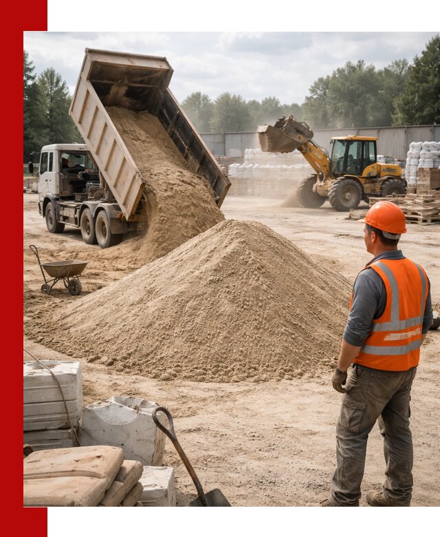 Доставка строительного песка с самосвалом в Назрани