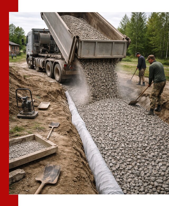 Гравий для дренажа с доставкой в Назрани качественный и недорогой