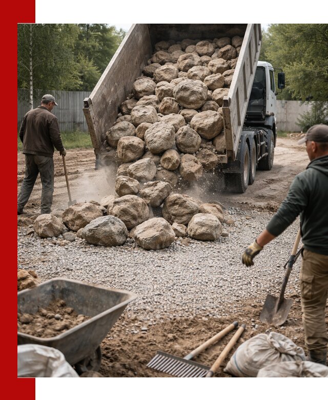 Доставка и укладка булыжника в Назрани