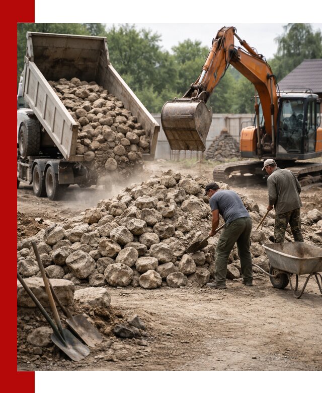 Доставка и разгрузка бутового камня в Назрани