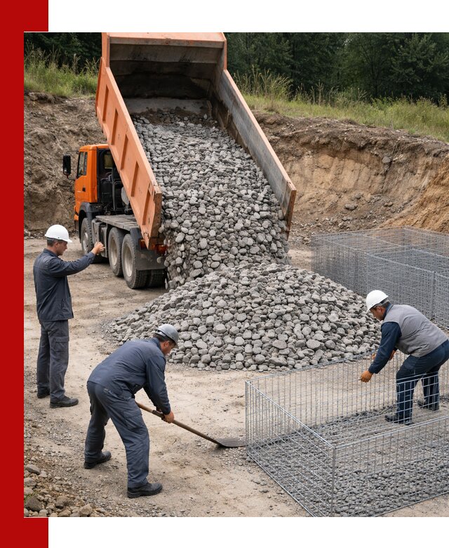 Камень для габионов с доставкой в Назрани быстро и надёжно