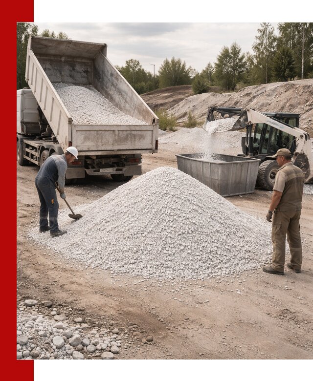 Доставка и продажа белой мраморной крошки в Назрани