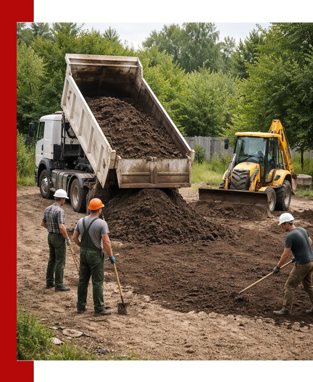 Доставка и укладка грунта для выравнивания участка в Назрани