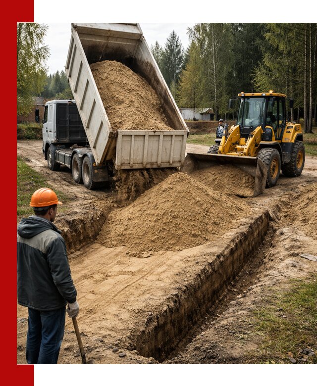 Доставка песчаного грунта в Назрани для строительных работ