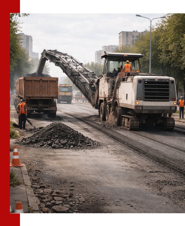 Фрезерованный асфальт в Назрани — удаление и вывоз старого покрытия
