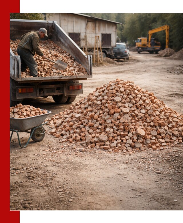 Доставка и подушка из боя кирпича с разгрузкой в Назрани