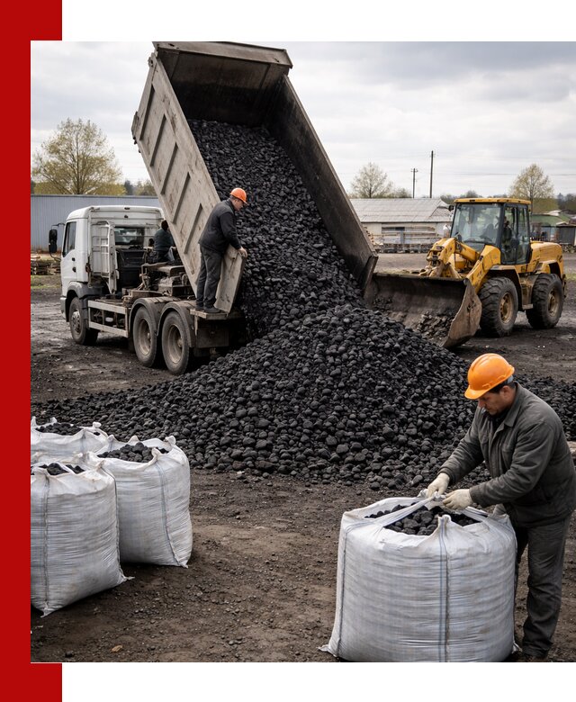 Доставка каменного угля в Назрани оптом и в розницу