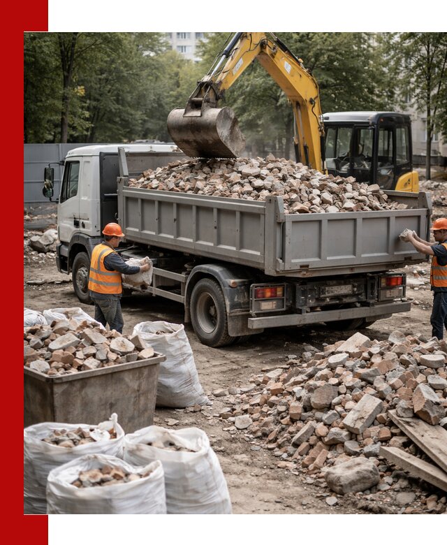 Вывоз строительного мусора в Назрани с самосвалами и контейнерами