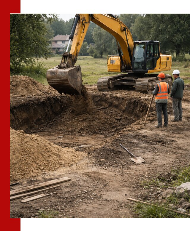 Рытье котлована под фундамент в Назрани (быстро и недорого)